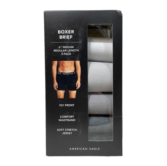 American Eagle Boxer Briefs 6" Soft Jersey- Variety Color Pack Of 5 Small S NEW - Picture 2 of 9